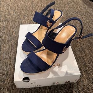 Lauren Conrad wedge sandals. Blue in size 9